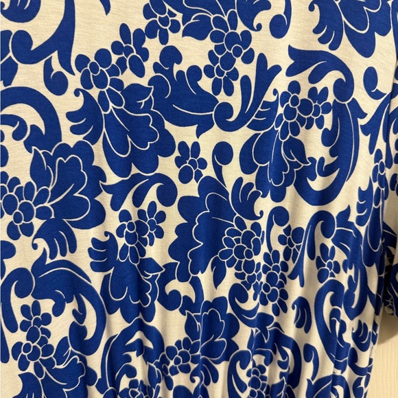 Boden Blue and White Floral Midi Knit Dress - Picture 4 of 9